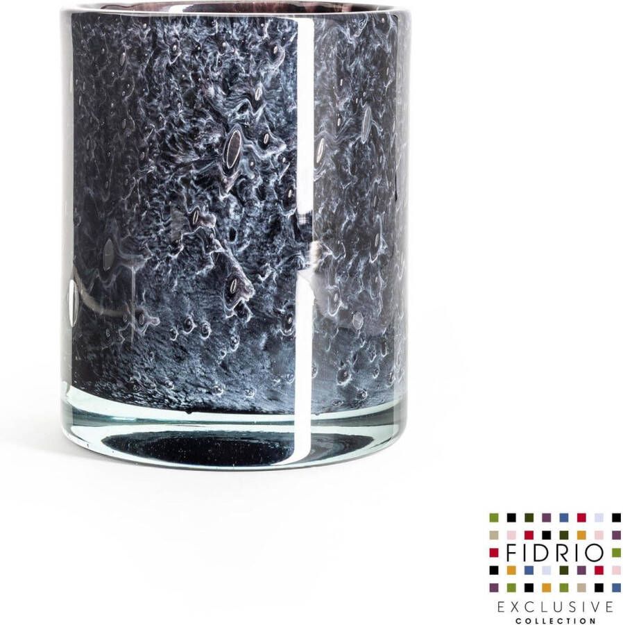Fidrio Design Vaas Cilinder BLACK FOREST glas mondgeblazen bloemenvaas diameter 13 5 cm hoogte 16 5 cm
