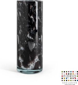 Fidrio Design Vaas Cilinder GRANITO glas mondgeblazen bloemenvaas hoogte 30 cm