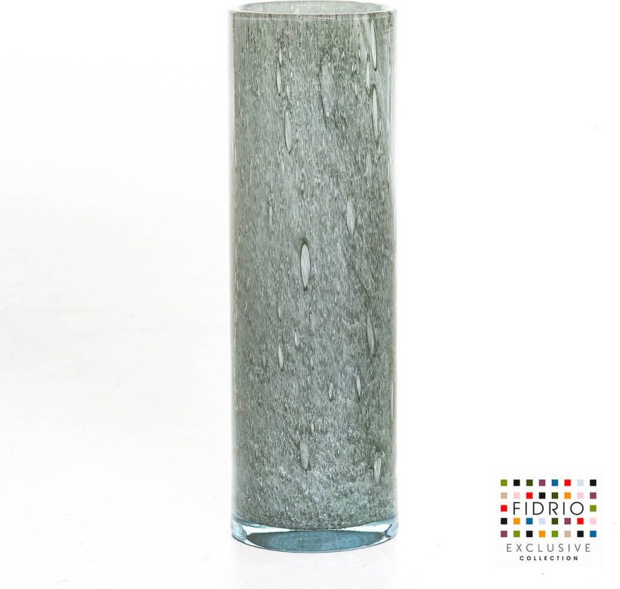 Fidrio Design Vaas CILINDER JADE glas mondgeblazen bloemenvaas diameter 12 cm hoogte 38 cm