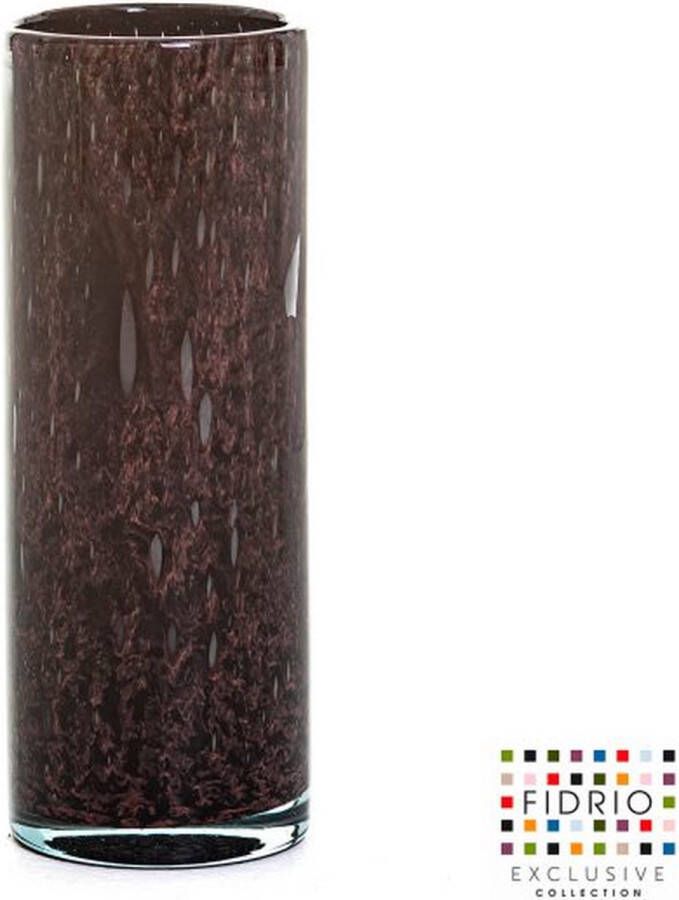 Fidrio Design Vaas Cilinder WILD BERRY glas mondgeblazen bloemenvaas diameter 12 cm hoogte 32 cm
