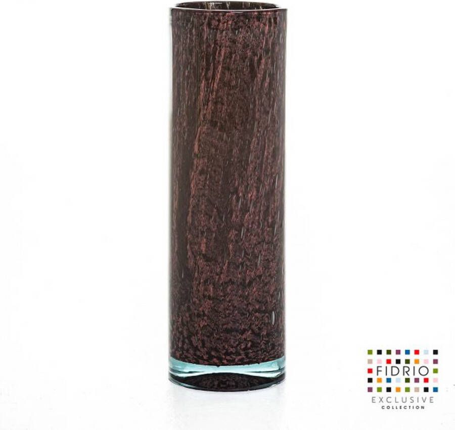 Fidrio Design Vaas Cilinder WILD BERRY glas mondgeblazen bloemenvaas diameter 12 cm hoogte 38 cm