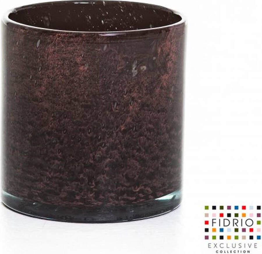 Fidrio Design Vaas Cilinder WILD BERRY glas mondgeblazen bloemenvaas diameter 17 cm hoogte 18 cm