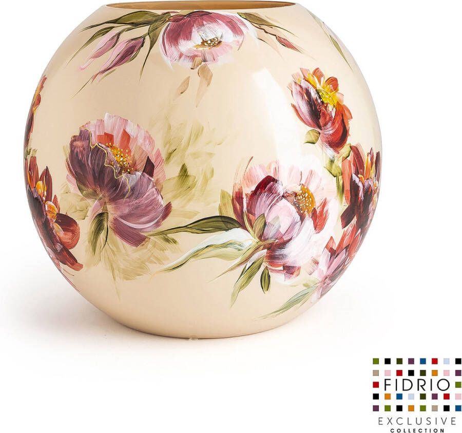 Fidrio Design Vaas Crush HAND PAINTED glas mondgeblazen bloemenvaas diameter 40 cm