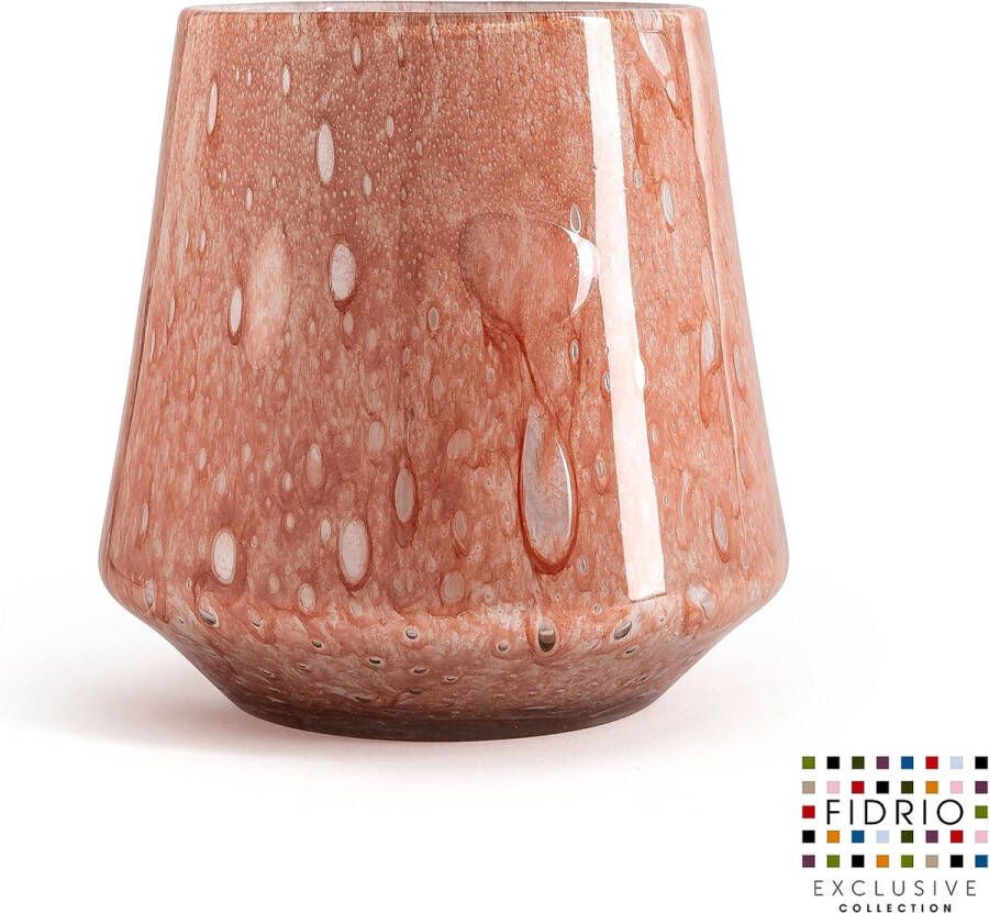 Fidrio Design Vaas Eden BLUSH glas mondgeblazen bloemenvaas diameter 17 cm hoogte 22 cm