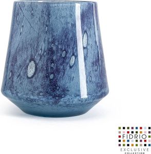 Fidrio Design Vaas Eden PURPLE BLUE glas mondgeblazen bloemenvaas diameter 17 cm hoogte 22 cm