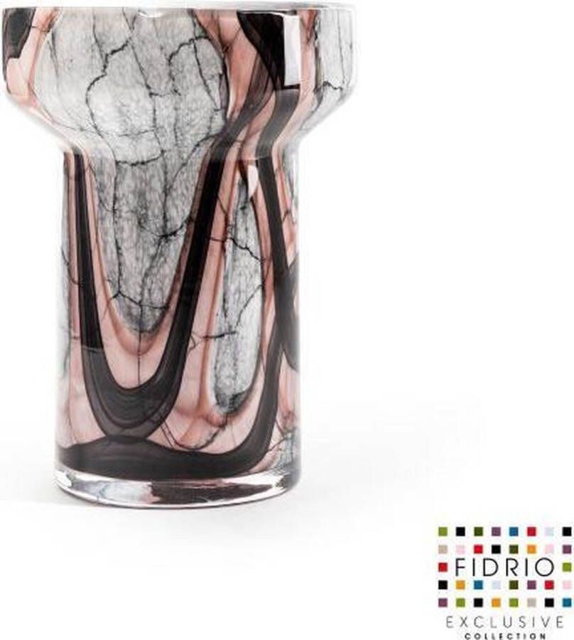Fidrio Design vaas Evoluon Large ONYX FLAME glas mondgeblazen bloemenvaas diameter 14 5 cm hoogte 19 cm