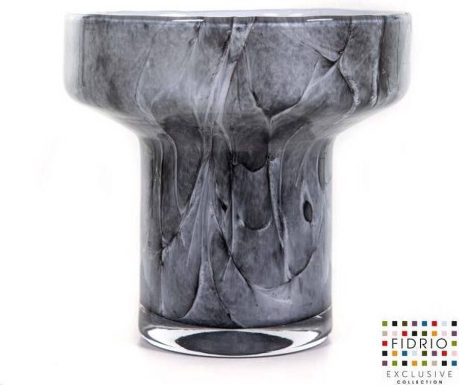 Fidrio Design vaas Evoluon small NERO glas mondgeblazen bloemenvaas diameter 18 cm hoogte 16 5 cm