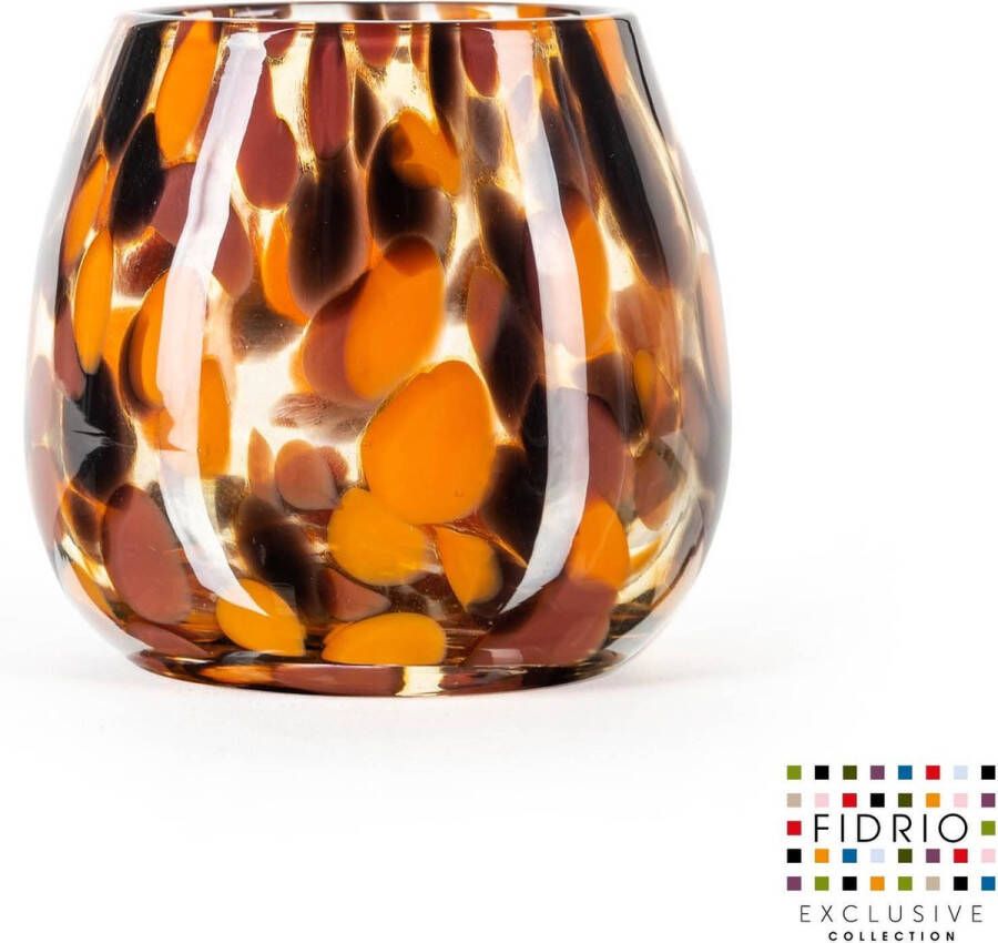 Fidrio Design vaas Fiore HAVANNA glas mondgeblazen bloemenvaas hoogte 12 cm