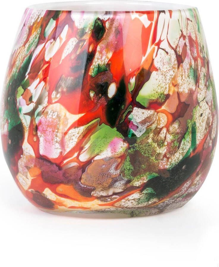 Fidrio Design vaas Fiore MIXED COLOURS glas mondgeblazen bloemenvaas diameter 22 cm