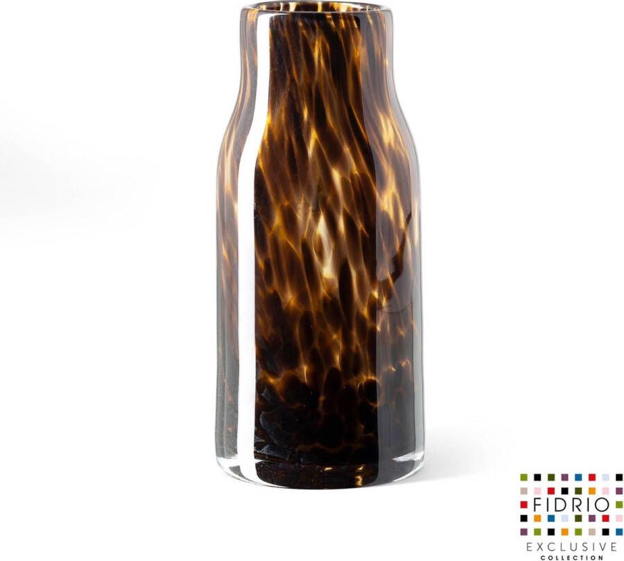 Fidrio Design vaas Flower Bottle LEPPARD glas mondgeblazen hoogte 20 cm