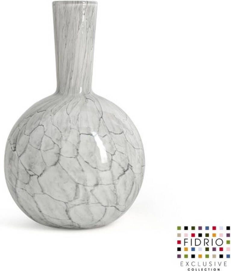Fidrio Design Vaas Globe CEMENT glas mondgeblazen bloemenvaas hoogte 40 cm