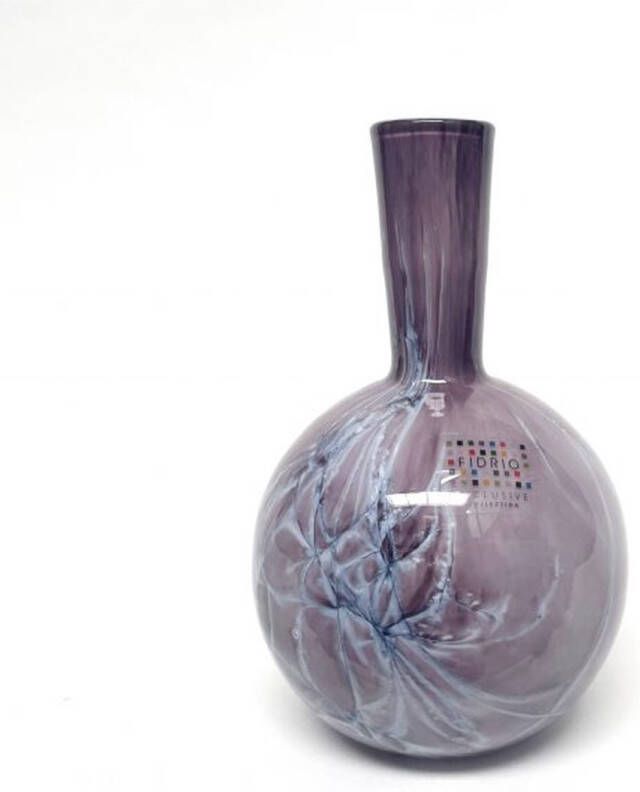 Fidrio Design Vaas Globe MAUVE PURPLE glas mondgeblazen bloemenvaas hoogte 26 cm