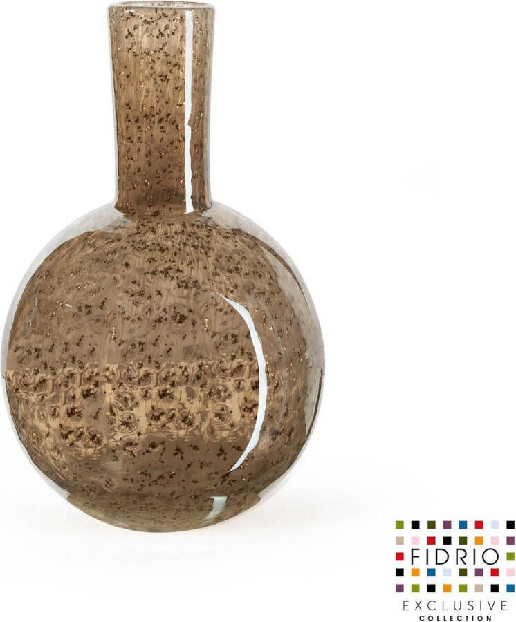 Fidrio Design vaas Globe small Bronze glas mondgeblazen hoogte 20 cm