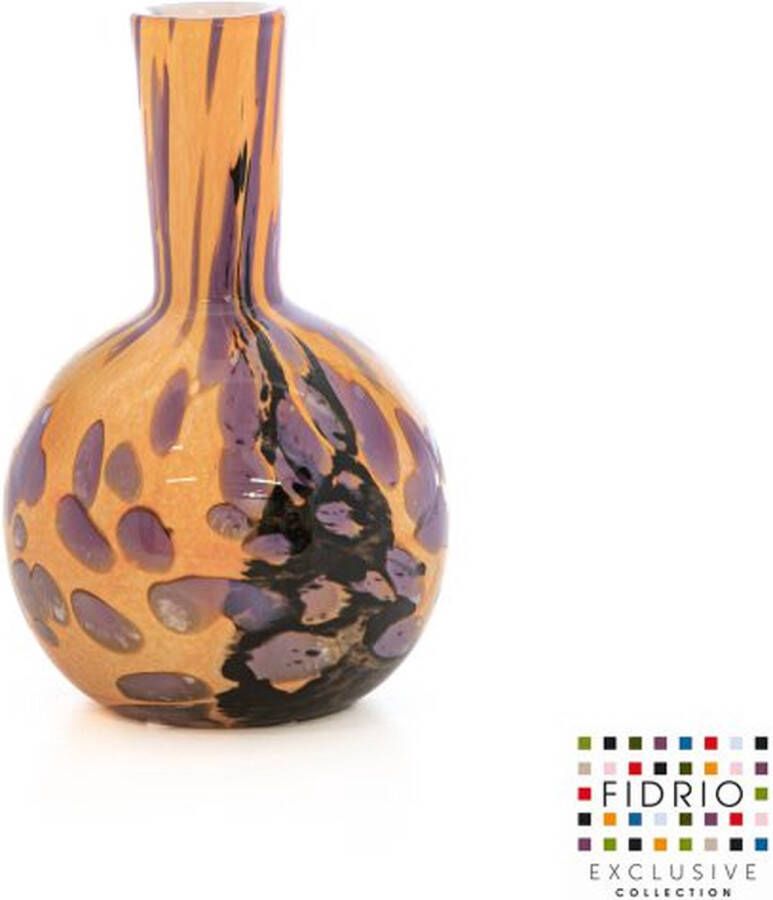 Fidrio Design vaas Globe TRICOLOR glas mondgeblazen bloemenvaas hoogte 20 cm