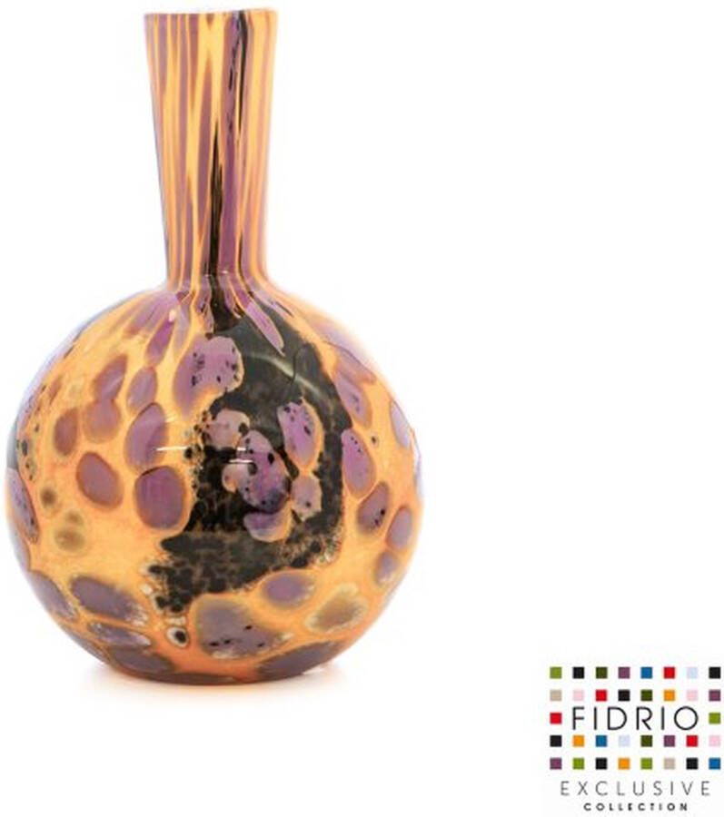 Fidrio Design vaas Globe TRICOLOR glas mondgeblazen bloemenvaas hoogte 26 cm