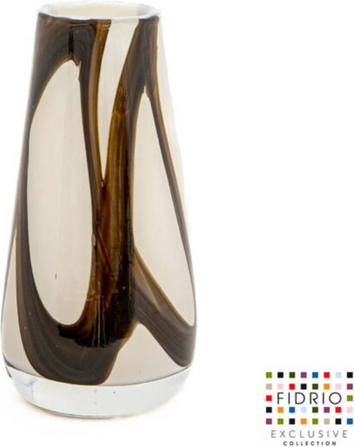 Fidrio Design Vaas GLORIOSA BRUNO glas mondgeblazen bloemenvaas hoogte 15 cm