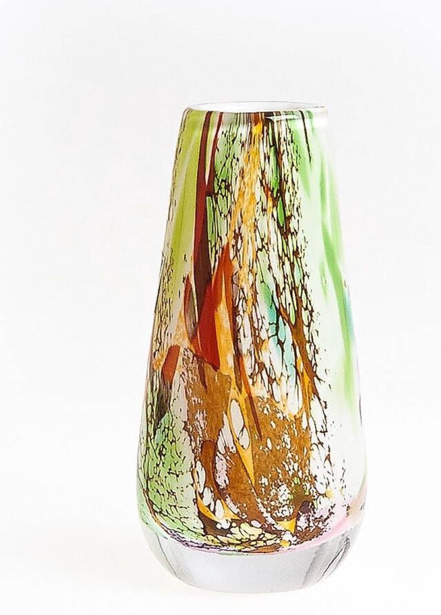 Fidrio Design vaas Gloriosa MIXED COLOURS glas mondgeblazen hoogte 15 cm