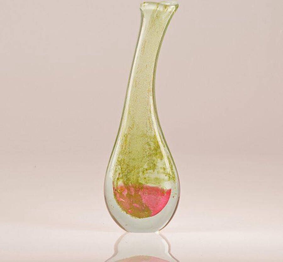 Fidrio Design vaas Lampadina MISTIQUE PINK glas mondgeblazen bloemenvaas diameter 12 cm hoogte 38 cm