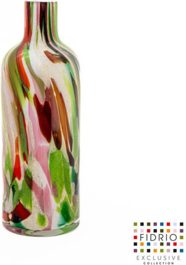 Fidrio Design Vaas Luciano MIXED COLOURS glas mondgeblazen bloemenvaas hoogte 35 cm