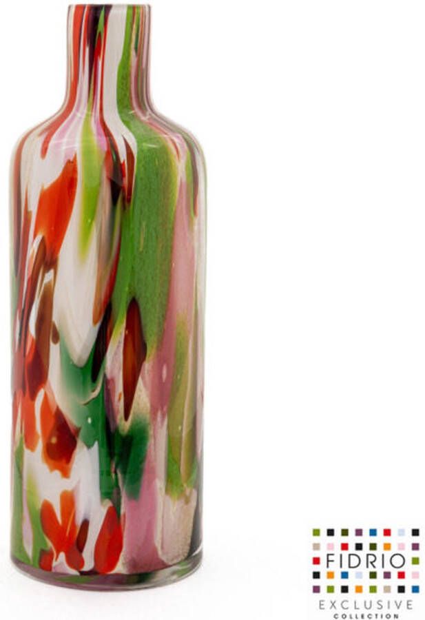 Fidrio Design Vaas Luciano MIXED COLOURS glas mondgeblazen bloemenvaas hoogte 40 cm
