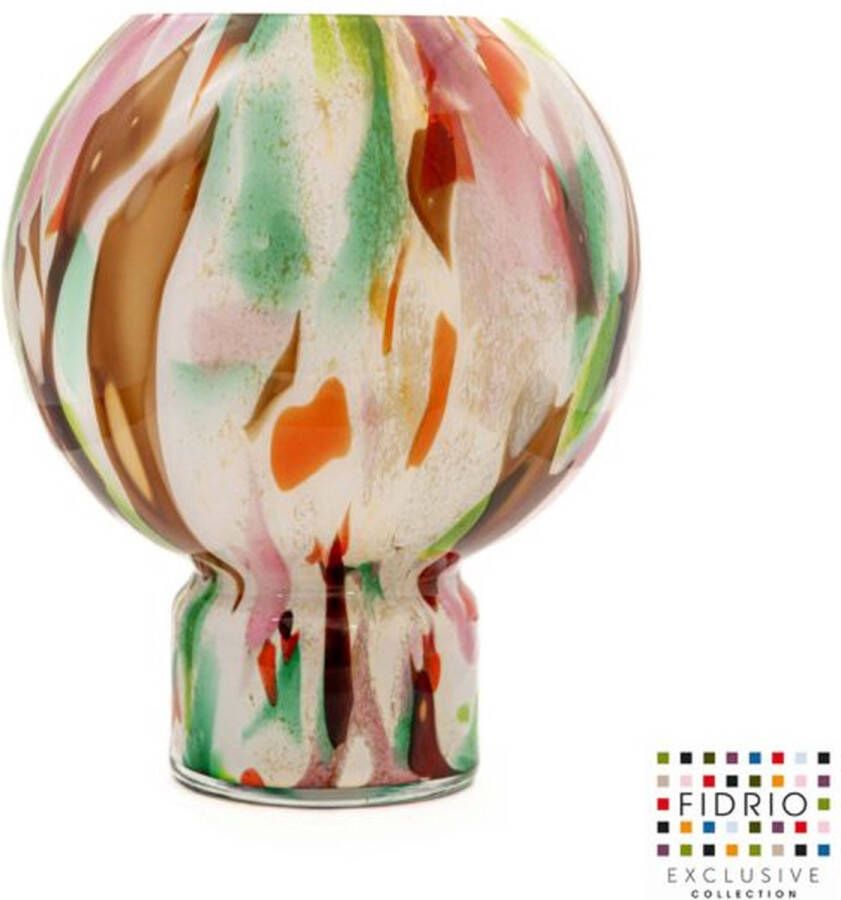 Fidrio Design Vaas mantua MIXED COLOURS glas mondgeblazen bloemenvaas diameter 25 cm hoogte 30 cm
