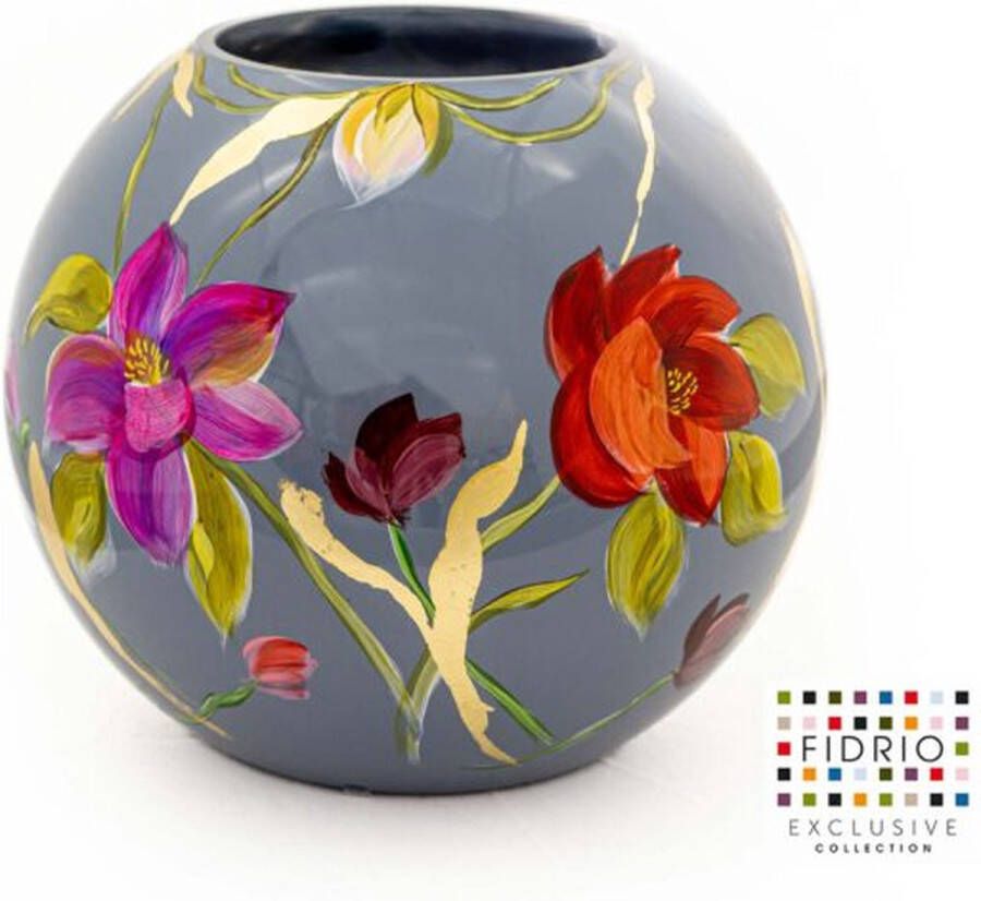 Fidrio Design Vaas Melody HANDPAINTED glas mondgeblazen bloemenvaas diameter 25 cm