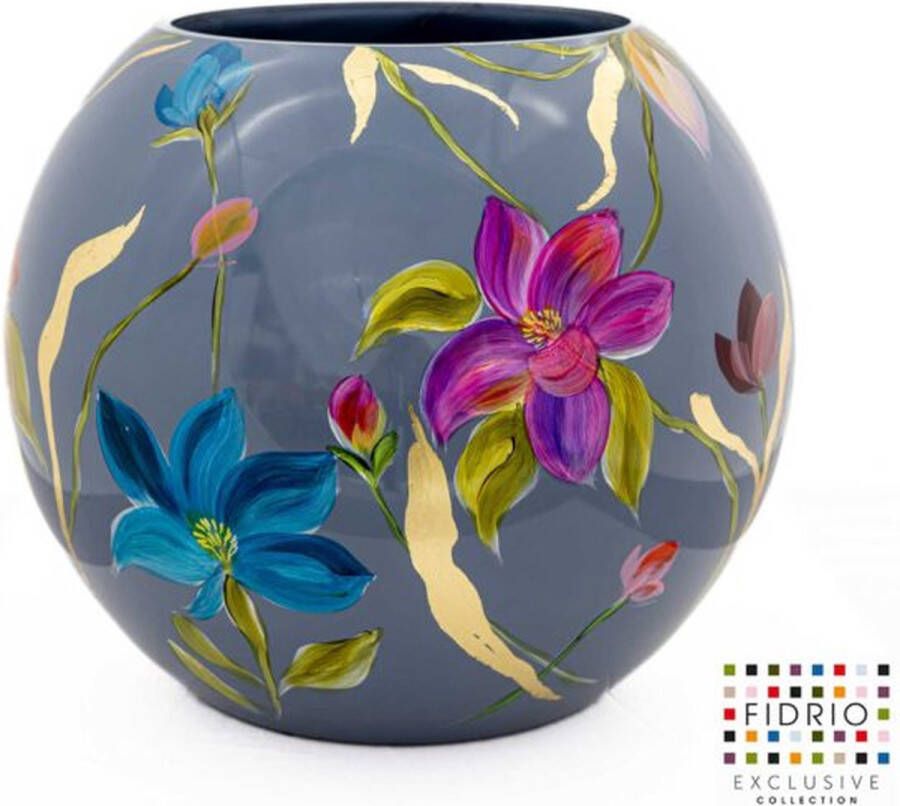 Fidrio Design Vaas Melody HANDPAINTED glas mondgeblazen bloemenvaas diameter 40 cm