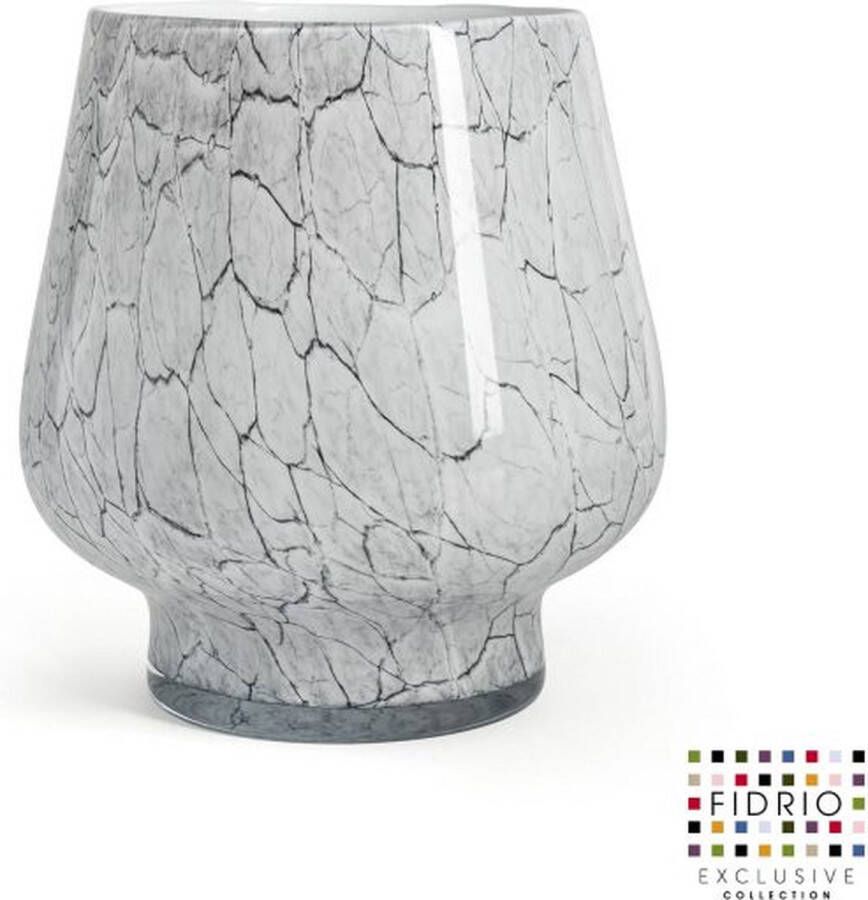 Fidrio Design vaas Milano large CEMENT GREY glas mondgeblazen bloemenvaas diameter 18 cm hoogte 28 cm