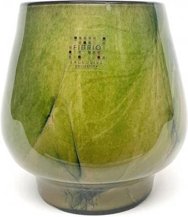 Fidrio Design Vaas Milano URBAN GREEN glas mondgeblazen bloemenvaas diameter 14 cm hoogte 20 cm