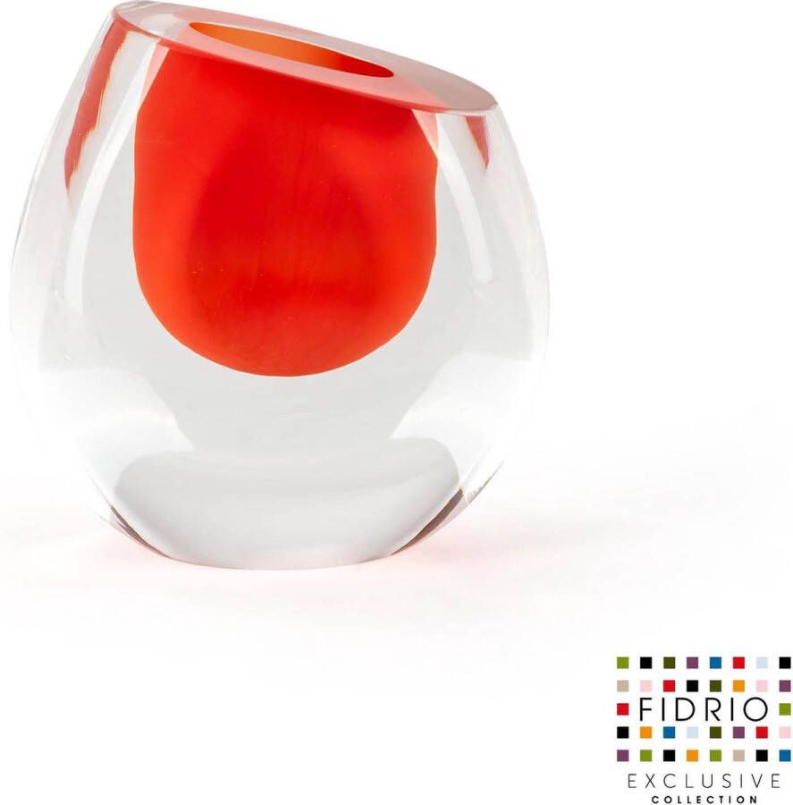 Fidrio Design vaas mini vase rood Massive glas mondgeblazen hoogte 11 5 cm