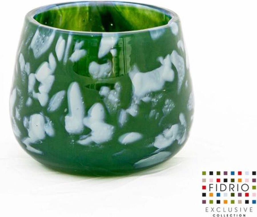Fidrio Design Vaas MONTREAL GREEN OPAL glas mondgeblazen bloemenvaas diameter 12 cm hoogte 12 cm
