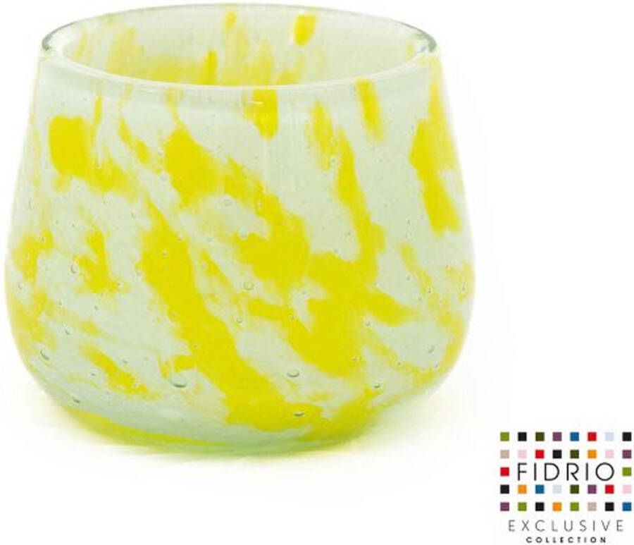 Fidrio Design Vaas MONTREAL LIME OPAL glas mondgeblazen bloemenvaas diameter 12 cm hoogte 12 cm