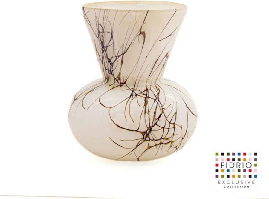Fidrio Design vaas Napoli LIGHTENING glas mondgeblazen bloemenvaas hoogte 30 cm