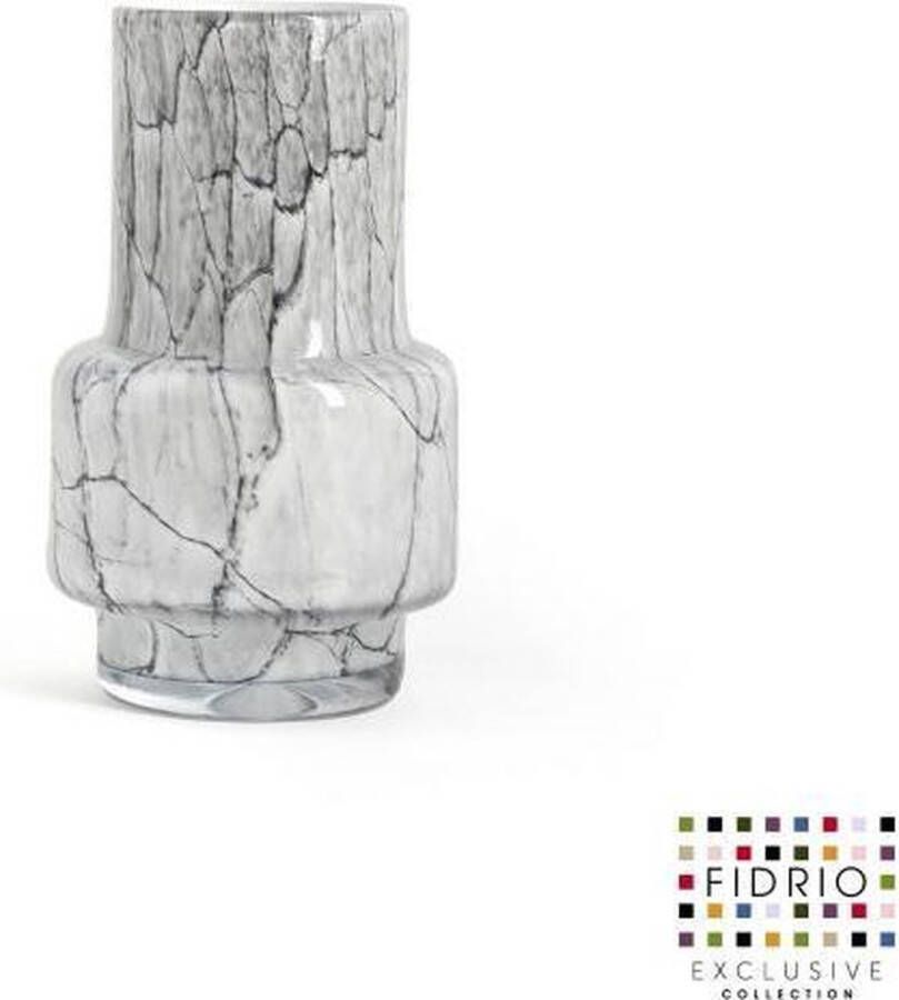 Fidrio Design vaas Nuovo CEMENT GREY glas mondgeblazen bloemenvaas hoogte 18 cm