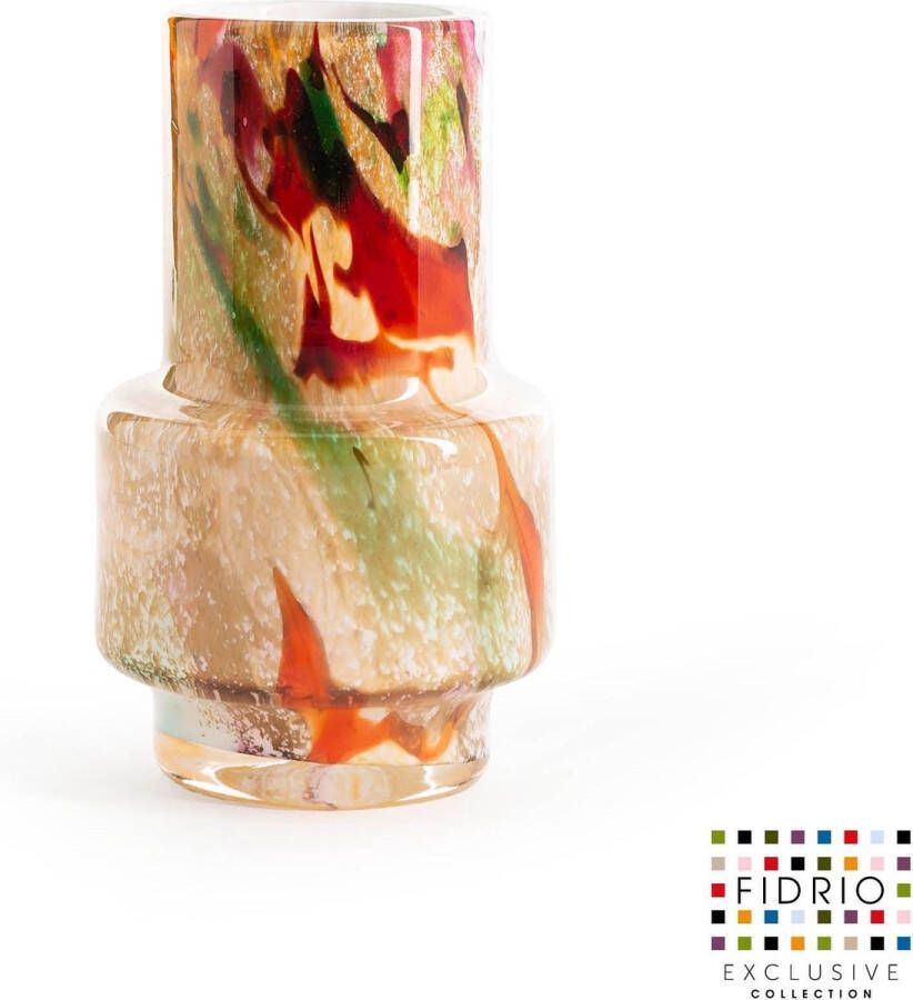 Fidrio Design vaas Nuovo MIXED COLOURS glas mondgeblazen bloemenvaas diameter 7 5 cm hoogte 18 cm
