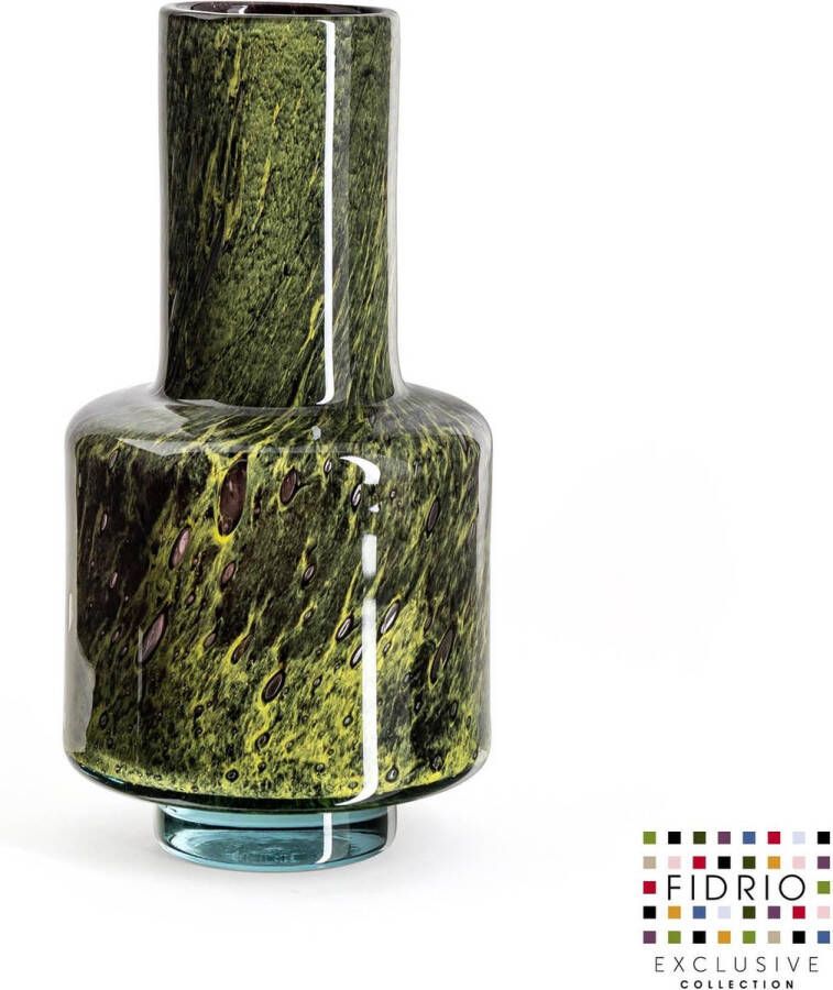 Fidrio Design Vaas Nuovo MOUNTAIN GREEN glas mondgeblazen bloemenvaas diameter 18 cm hoogte 36 cm