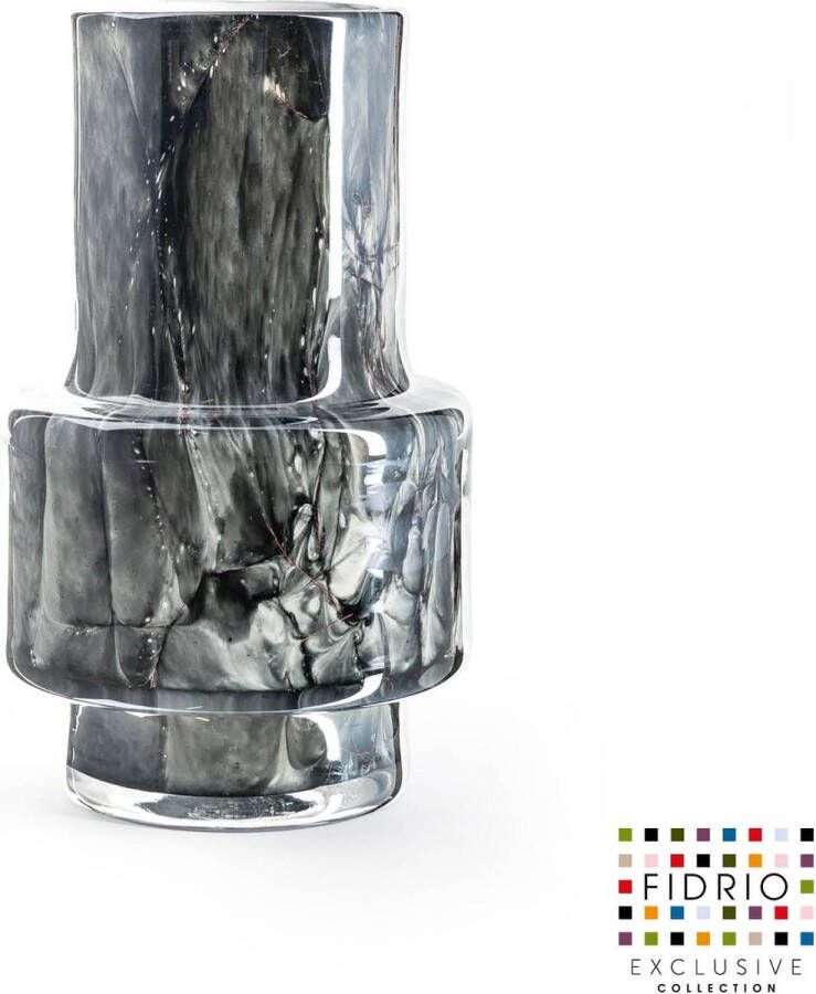 Fidrio Design vaas Nuovo NERO glas mondgeblazen bloemenvaas diameter 7 5 cm hoogte 18 cm