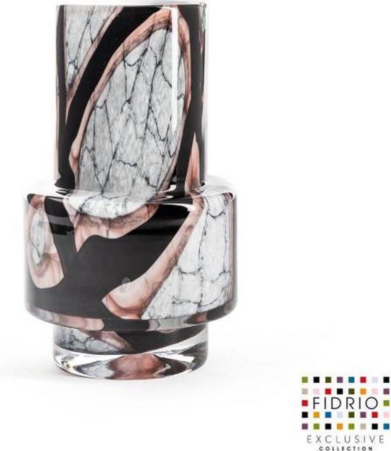 Fidrio Design vaas Nuovo ONYX FLAME glas mondgeblazen bloemenvaas diameter 7 5 cm hoogte 18 cm