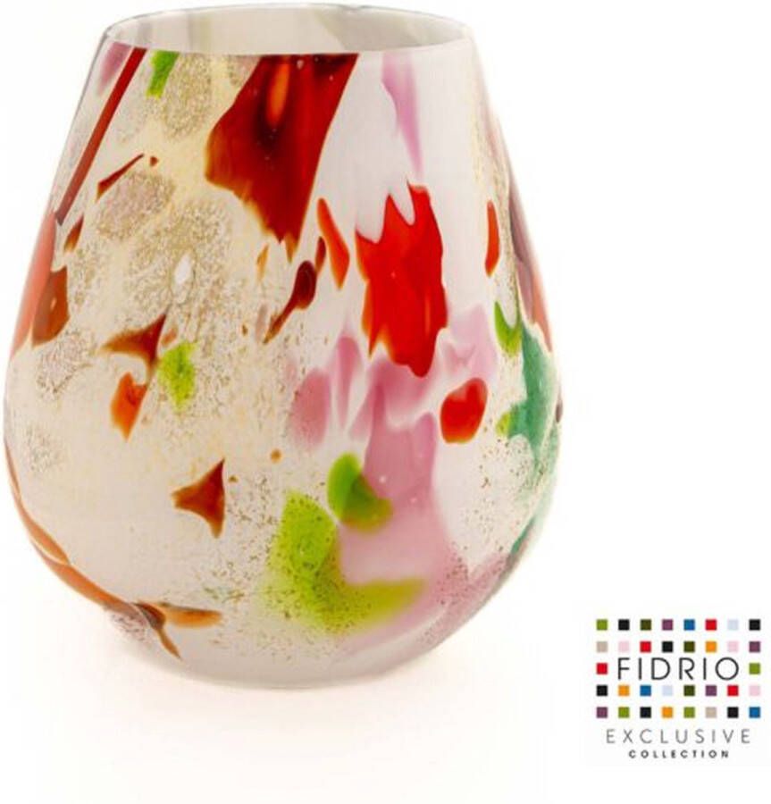 Fidrio Design Vaas Oblique MIXED COLOURS glas mondgeblazen bloemenvaas hoogte 27 cm