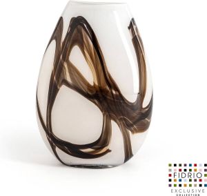 Fidrio Design Vaas Organic BRUNO glas mondgeblazen bloemenvaas hoogte 30 cm