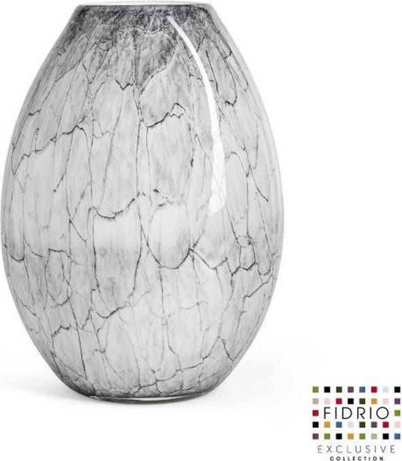 Fidrio Design vaas Organic CEMENT GREY glas mondgeblazen bloemenvaas hoogte 30 cm