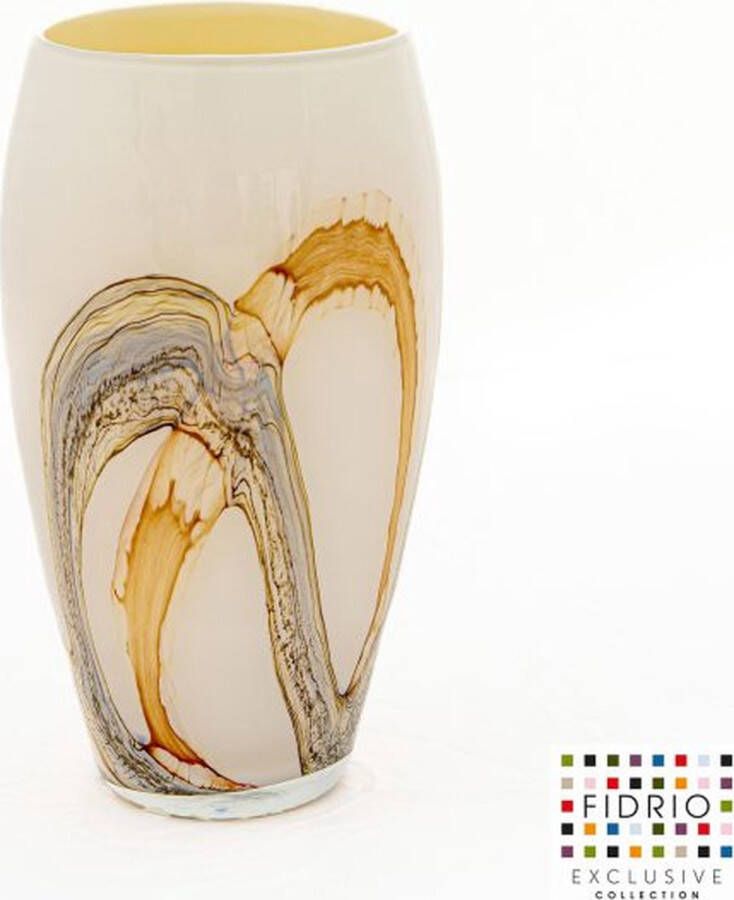 Fidrio Design vaas Oval BEACH glas mondgeblazen bloemenvaas hoogte 30 cm