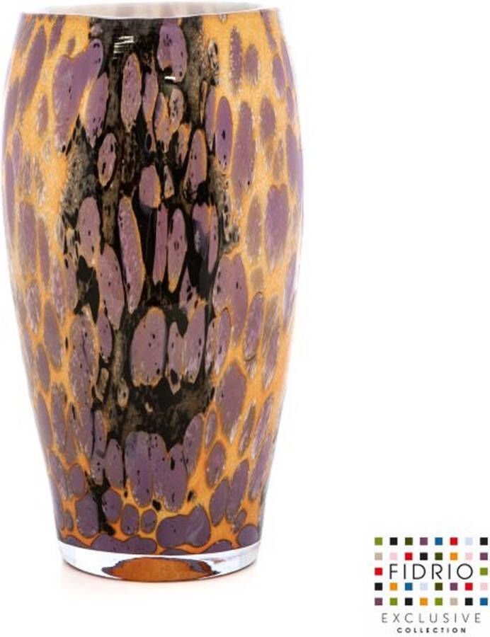 Fidrio Design vaas Oval TRICOLOR glas mondgeblazen bloemenvaas hoogte 30 cm