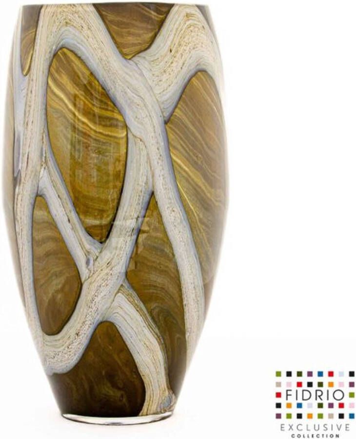 Fidrio Design vaas Oval TUNDRA glas mondgeblazen bloemenvaas hoogte 40 cm