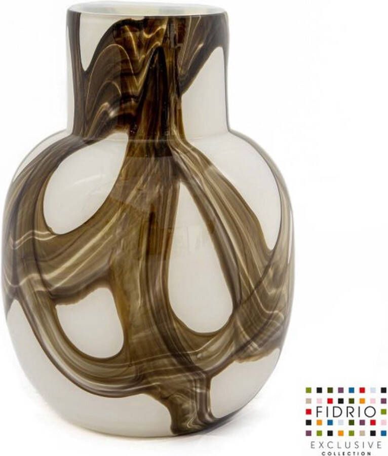 Fidrio Design Vaas PALERMO BRUNO glas mondgeblazen bloemenvaas diameter 11 cm hoogte 30 cm