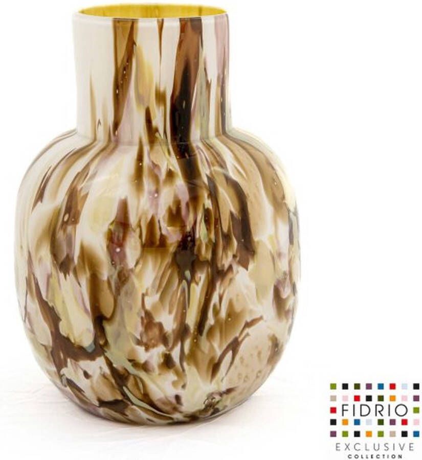 Fidrio Design Vaas Palermo EARTH glas mondgeblazen bloemenvaas diameter 11 cm hoogte 30 cm