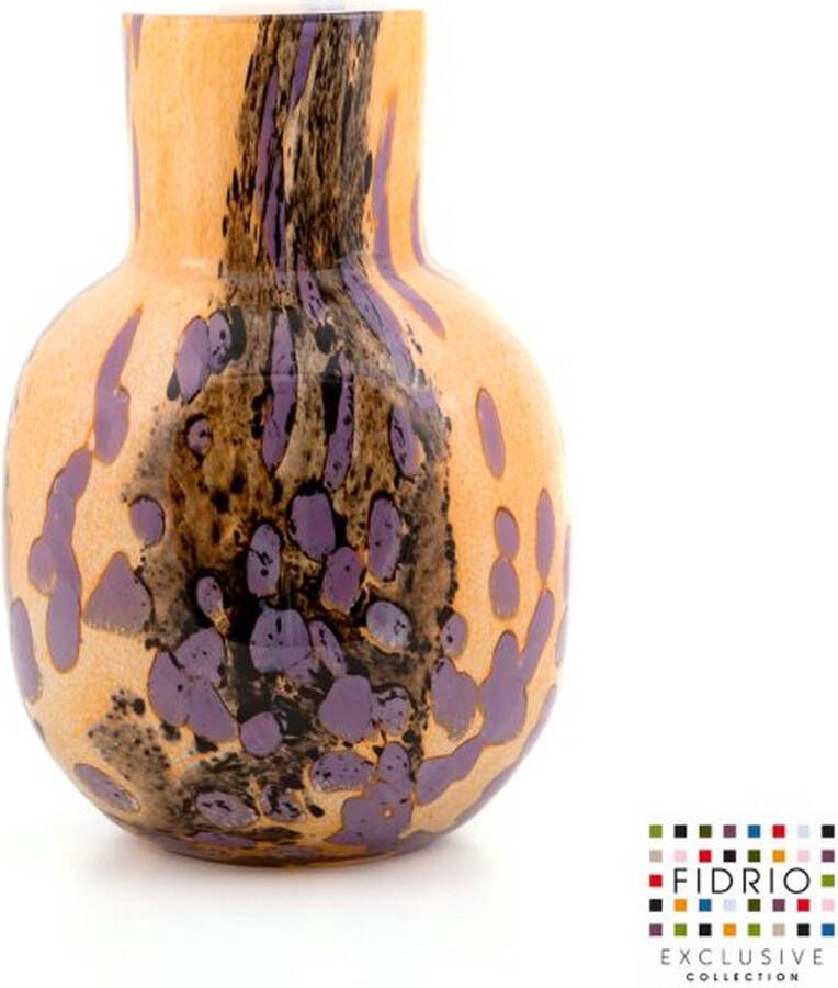Fidrio Design vaas Palermo TRICOLOR glas mondgeblazen bloemenvaas diameter 11 cm hoogte 30 cm
