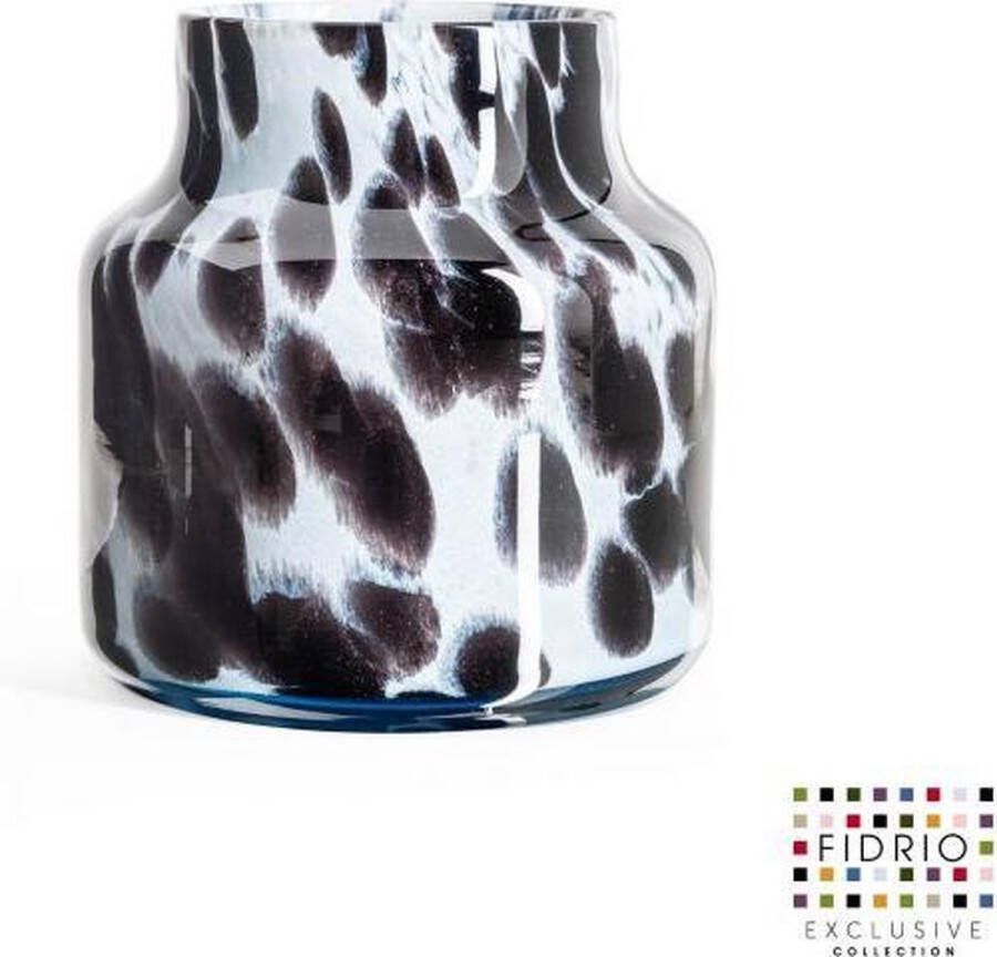 Fidrio Design vaas Pax DALMATIAN glas mondgeblazen bloemenvaas diameter 19 cm hoogte 20 cm