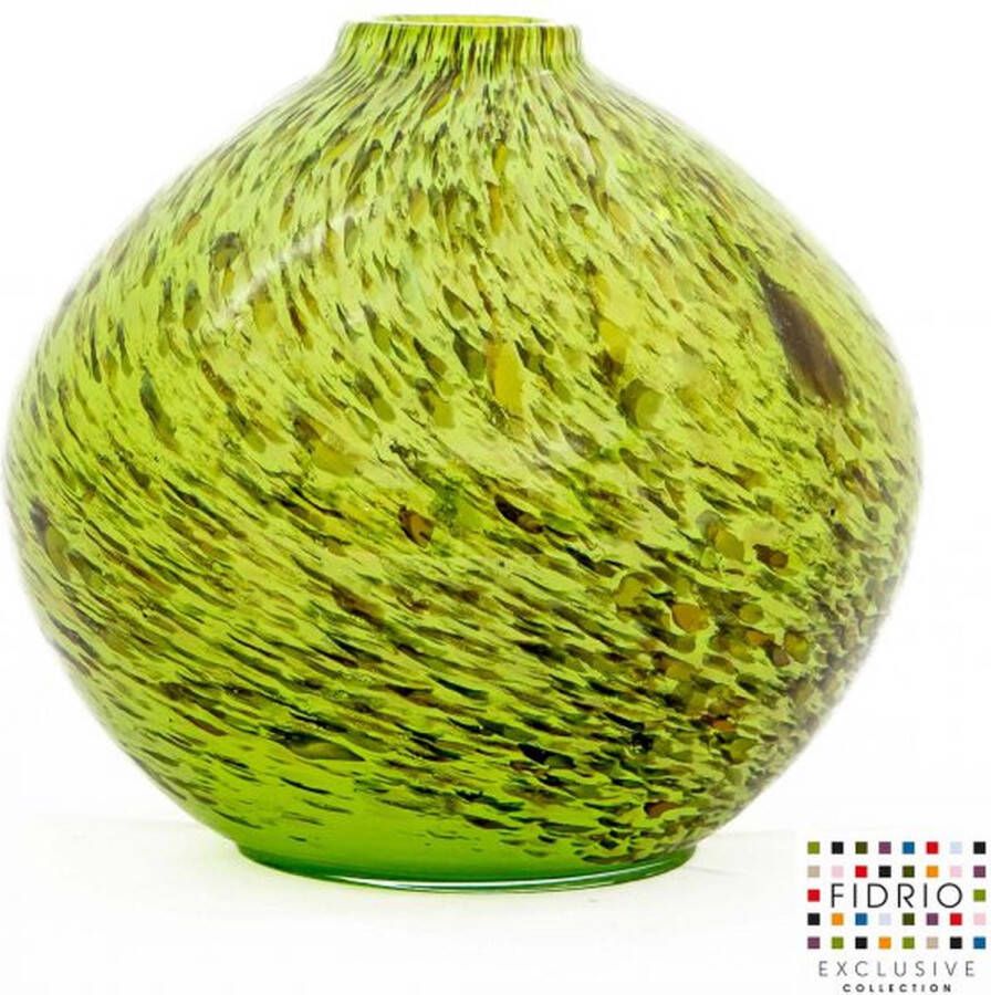 Fidrio Design Vaas Rondo FROGGY glas mondgeblazen bloemenvaas diameter 20 cm hoogte 20 cm