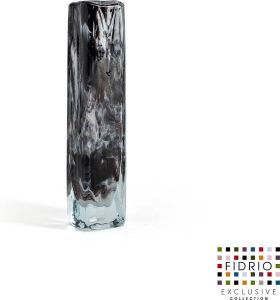 Fidrio Design Vaas Square GRANITO glas mondgeblazen bloemenvaas hoogte 20 cm